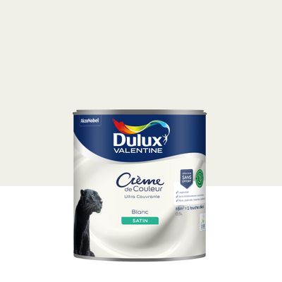 Peinture crème de couleur Blanc satin 0,5L - DULUX VALENTINE