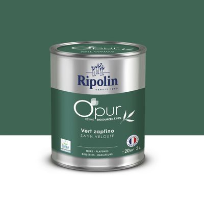 Peinture O'PUR Satin VERT ZAPFINO 2 L - RIPOLIN