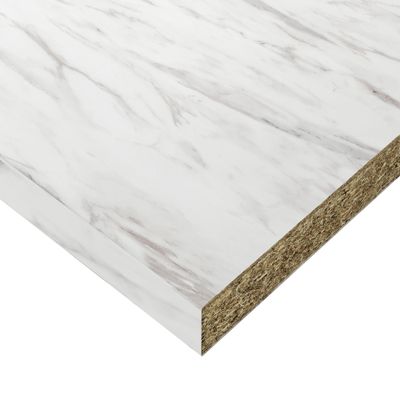 Plan de travail effet marbre blanc SILK 3000 x 640 x 38 mm FAB