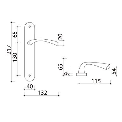 Poignées de porte Pop noir mat sans trou ALPERTEC