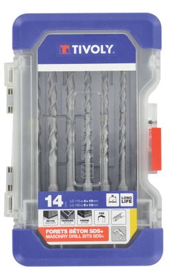Mallette de 14 forets béton SDS+ - TIVOLY