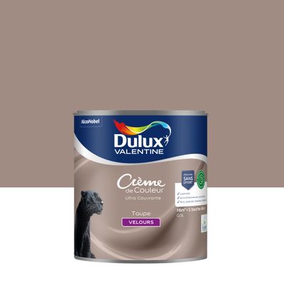 Peinture crème de couleur Taupe velours 0,5L - DULUX VALENTINE