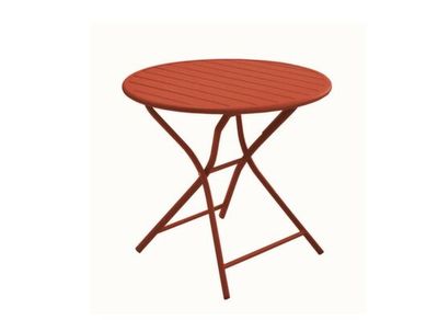 Table de jardin pliante GUERIDON aluminium terra ø 80 cm, Livraison à domicile incluse - PROLOISIRS