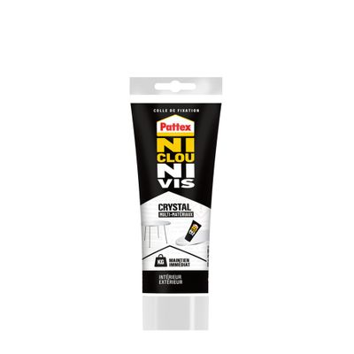 Mastic colle de fixation Ni Clou Ni Vis Multi Matériaux Crystal transparent tube 208 g - PATTEX