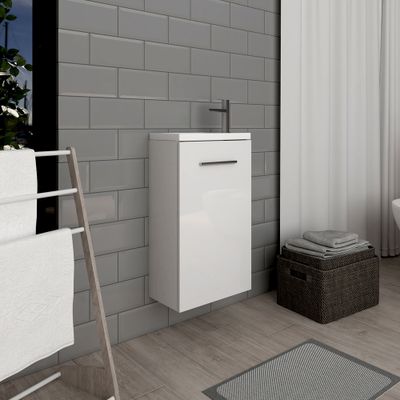 Lave-mains de salle de bains Lena 70 x 40 x 22 cm MDF blanc