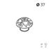 Bouton de meuble fer bleu doré diamètre 37 mm REI
