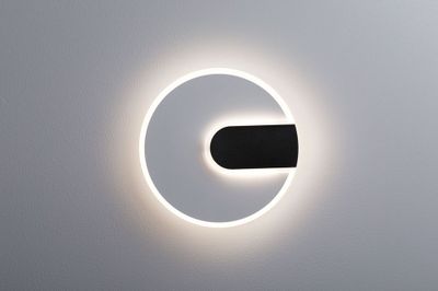 Applique murale LED design 1210 lumens lumière blanc neutre ronde Noir/blanc - 2Form PAULMANN