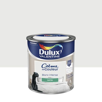 Peinture crème de couleur satin blanc intense 0,5 L - DULUX VALENTINE