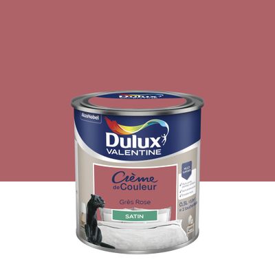Peinture crème de couleur Grès Rose Satin 0,5 L - DULUX VALENTINE