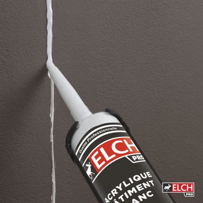 Mastic Acrylique Bâtiment Blanc 300 ml ELCH PRO