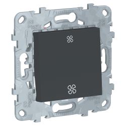 Interrupteur VMC Schneider ALB83059 - Double Commande Avec Arrêt - Noir Anthracite