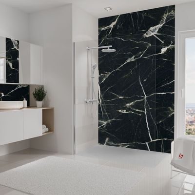 Panneau mural de douche 150x255 cm marbre noir vert DécoDesign Softtouch - SCHULTE