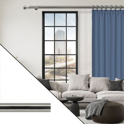 Tringle à rideaux en métal 2 m diam 28 mm Finition Chromé - MOBOIS