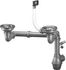 Vidage manuel avec trop plein Ø90 mm et siphon pour évier 2 bacs - NORD INOX