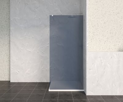 Paroi de douche à l'italienne 90x200 cm profilé chrome verre fumé 8 mm Signature - OCEA