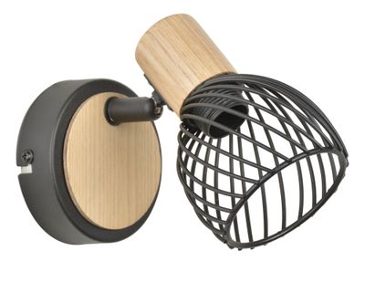 Spot E14 Kento noir et bois 25W - COREP