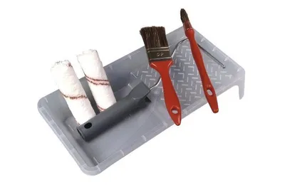 Ensemble spécial boiseries 2 manchons + 1 monture + 2 pinceaux + 1 bac mini-rouleau SAVY