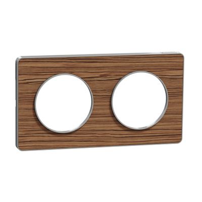 Plaque de finition 2 postes bois/ aluminium - Odace 2011 Touch SCHNEIDER ELECTRIC