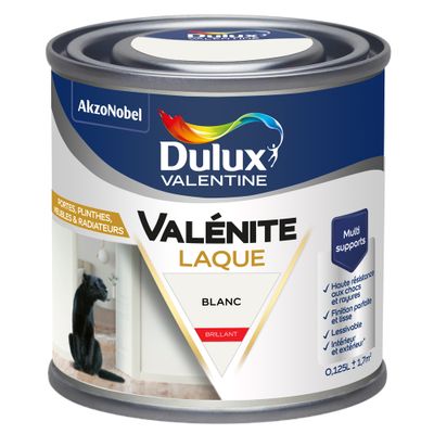 Laque Acrylique Blanc BRILLANT 125 mLVALENITE - DULUX VALENTINE