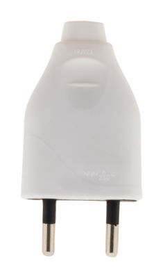 Fiche électrique mâle 2 pôles 6 A blanche