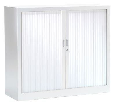 Armoire monobloc avec portes rideaux blanc 100 x 120 x 43 - SNOR