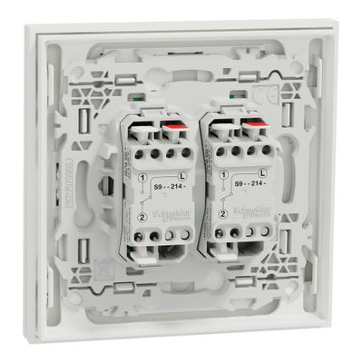 Double interrupteur va-et-vient ou poussoir avec plaque intégrale Odace 2025 blanc - SCHNEIDER ELECTRIC