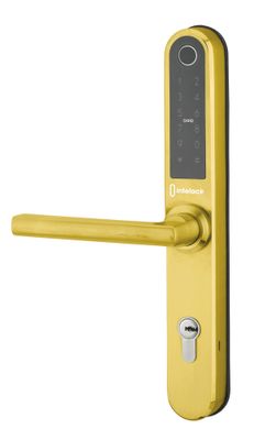 Poignée électronique polyvalente avec cylindre mécanique entraxe 70 mm finition gold INTELOCK