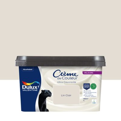 Peinture crème de couleur Lin Clair velours 4L - DULUX VALENTINE