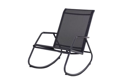 Fauteuil à bascule rocking chair gris en acier NOA - PROLOISIRS