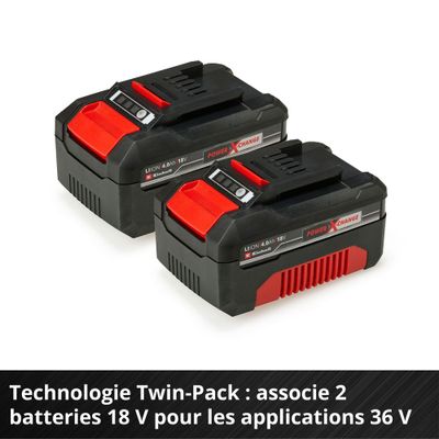 Batteries 18 V 4,0 Ah Power X-Change par 2 EINHELL