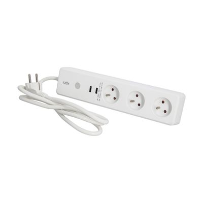 Multiprise connectée WiFi et Bluetooth 3 prises + 2 USB Blanc - Kozii XANLITE