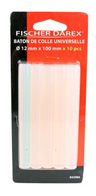 Bâtons de colle universelle translucide diamètre 12 mm par 10 FISCHER DAREX
