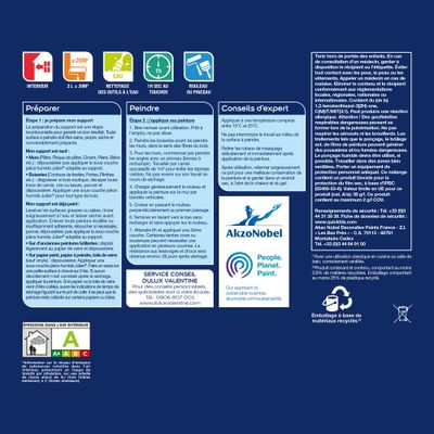 Peinture Crème de Couleur Cuisine et Bain Satin Bleu Paon 2 L - DULUX VALENTINE