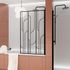 Pare-baignoire rabattable avec profilés noir mat 80x140 cm Art Deco AURLANE