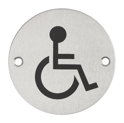 Plaque signalétique à visser Wc handicapé diamètre 76 mm THIRARD