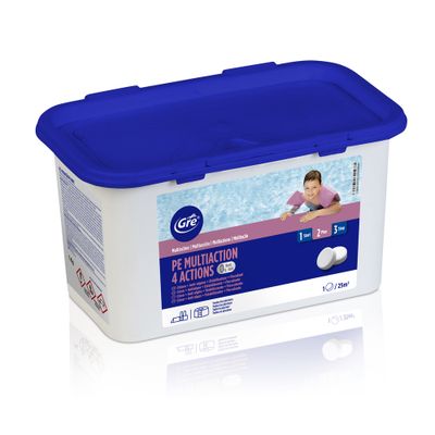 Chlore piscine 4 actions seau de 1 kg GRE