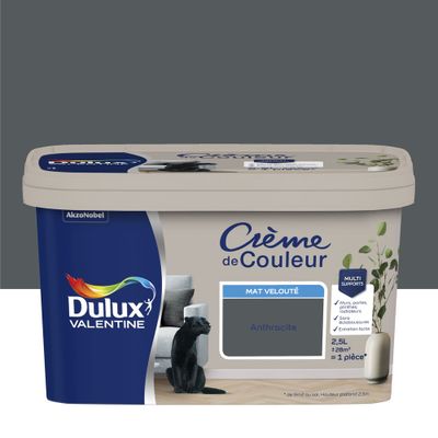 Peinture Crème de Couleur Anthracite mat 2,5 L - DULUX VALENTINE
