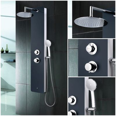 Colonne de douche hydromassante Gris Anthracite Eris - EDOUARD ROUSSEAU