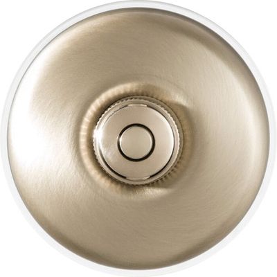 Bouton poussoir en saillie rétro porcelaine blanche et or - Garby Dimbler FONTINI