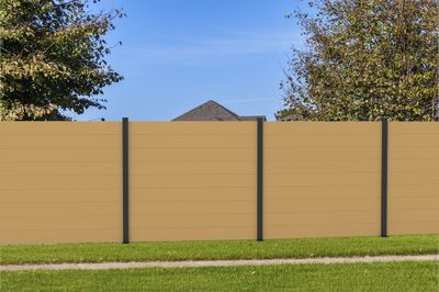 lames rectangulaire pour palissade en aluminium plaxée chêne l200 mmx L 1960 mm par 3 HOMALU