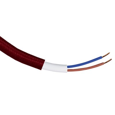 Câble électrique tissu rouge 3m - TIBELEC