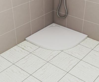 Receveur de douche 1/4 de cercle 90x90 cm résine blanc brillant Island - OCEA