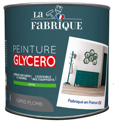 Peinture glycero Gris Plomb satin 0,5 L - LA FABRIQUE