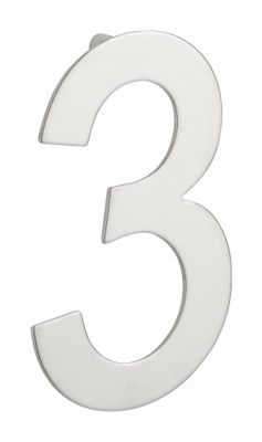 Chiffre 3 à visser hauteur 100 mm inox THIRARD