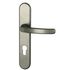 Poignées de porte sur plaques à cylindre Beverly aluminium gris inox ALPERTEC
