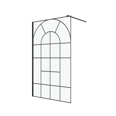 Paroi de douche à l'italienne 120x195 cm profilé noir verre transparent 8 mm Garden - AURLANE