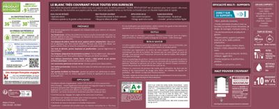 Peinture de rénovation multi-supports 2 en 1 satin 10L + 2L gratuit - V33