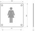 Plaque signalétique à visser Wc femme 100 x 100 mm THIRARD