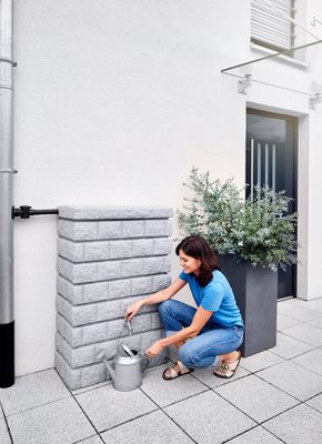 Récupérateur d'eau de pluie - Réservoir mural Rocky Junior - 300 litres gris clair - GRAF