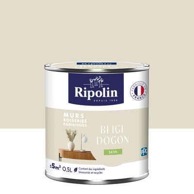 Peinture murs, boiseries et radiateurs beige dogon satin 0,5 L - RIPOLIN
